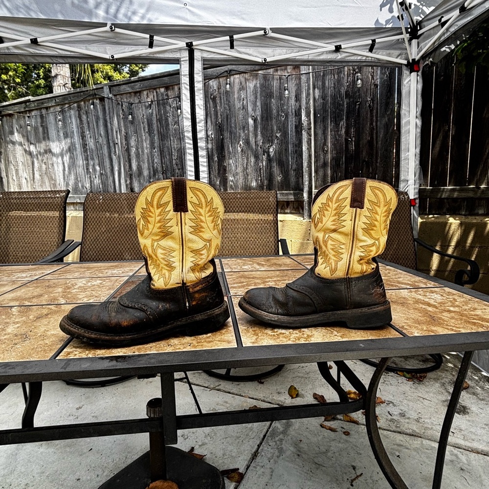 Justin Boots Two-Tone Leather Cowboy Boots